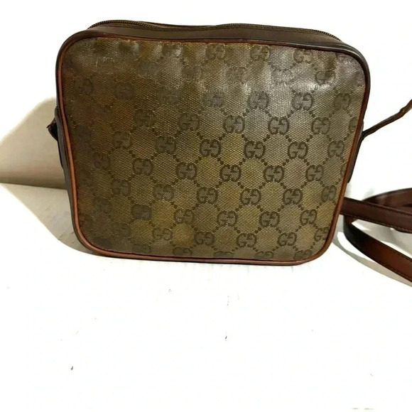 Gucci vintage GG logo distressed signature print canvas crossbody handbag - Picture 3 of 15